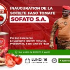 President Traoré to inaugurate a second tomato processing plant in Yako